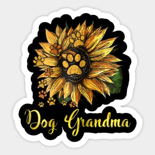 Dog Grandma Sunflower Funny Cute Family Gifts Apparel Sticker